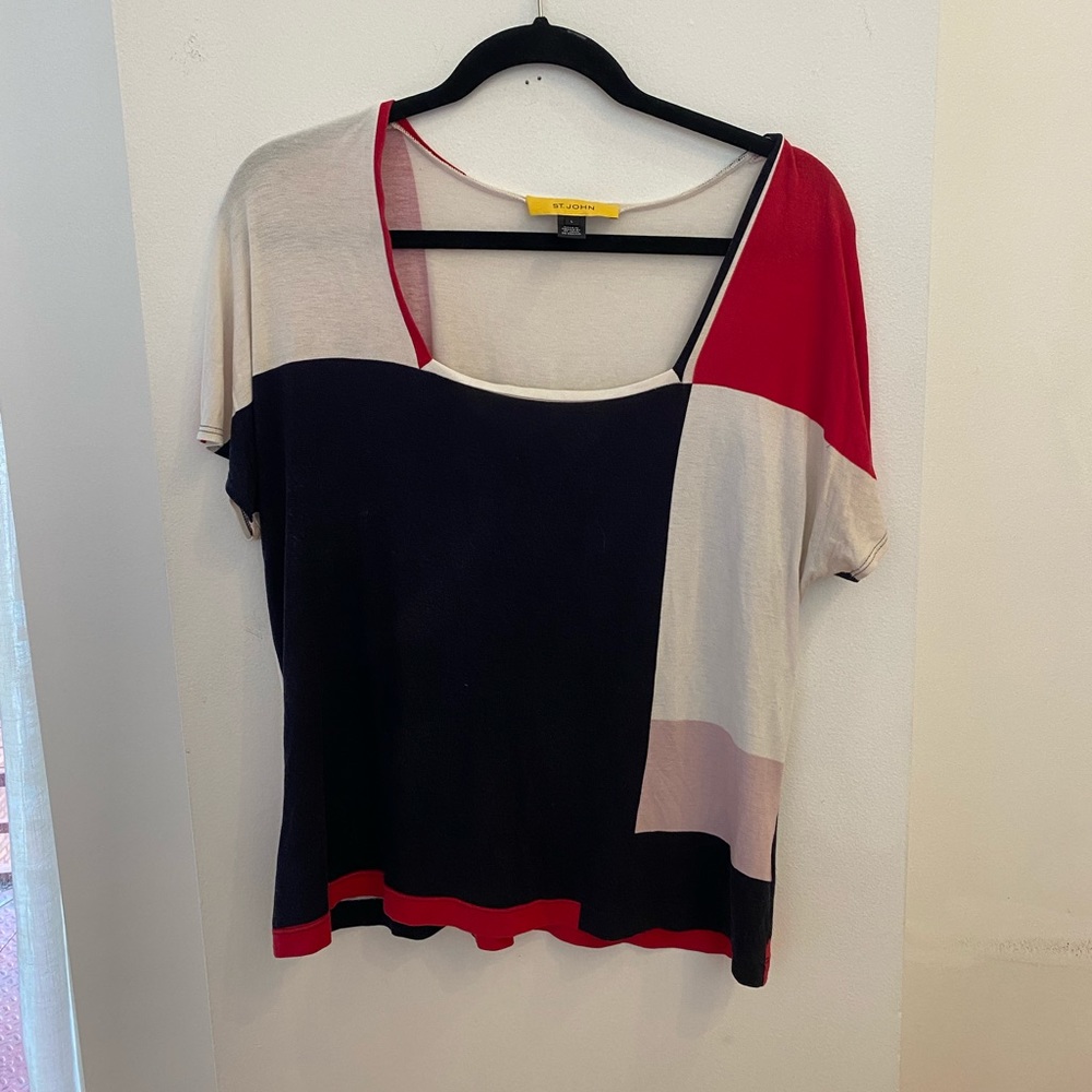 St. John Color Block Top Size Large